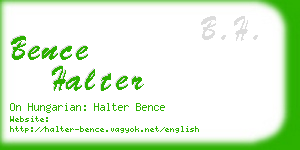 bence halter business card